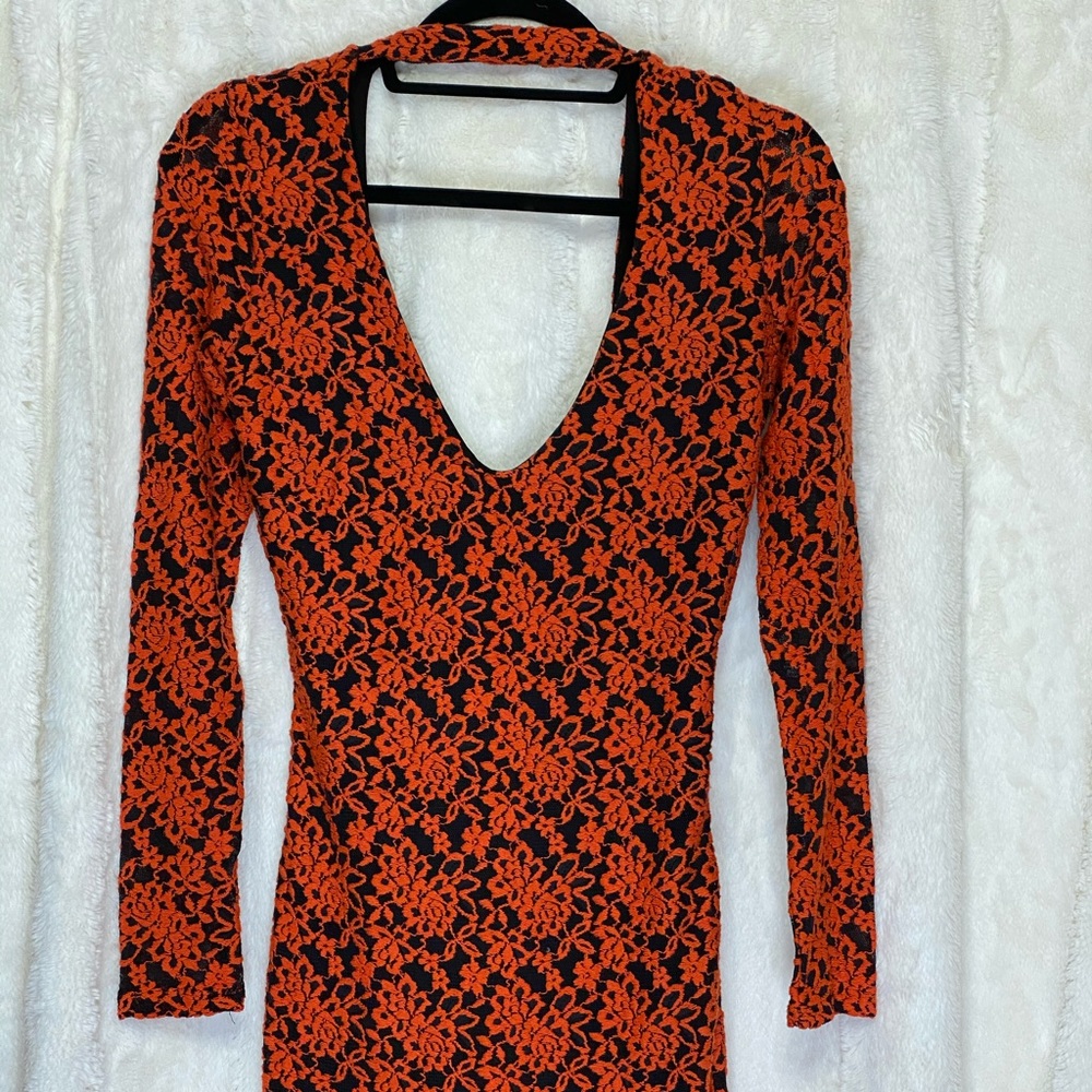 Nordstrom Mini Lace Dress 🧡 With Deep Back